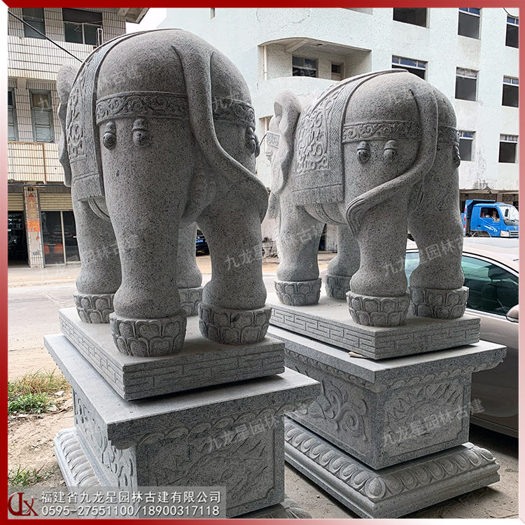 石雕大象一對(duì)